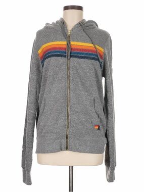 Aviator Nation Gray 5-stripe zip Hoodie  Unisex Men Med, Women Large 
NWOT